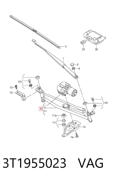 Trapezio del limpiaparabrisas VAG 3T1955023