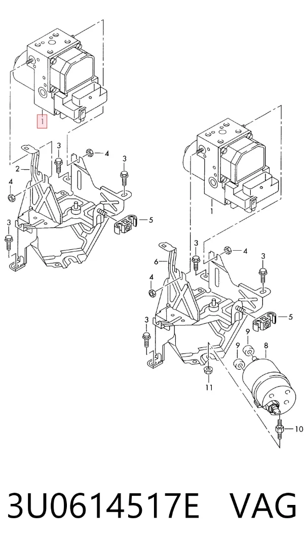 Módulo ABS 3U0614517E VAG