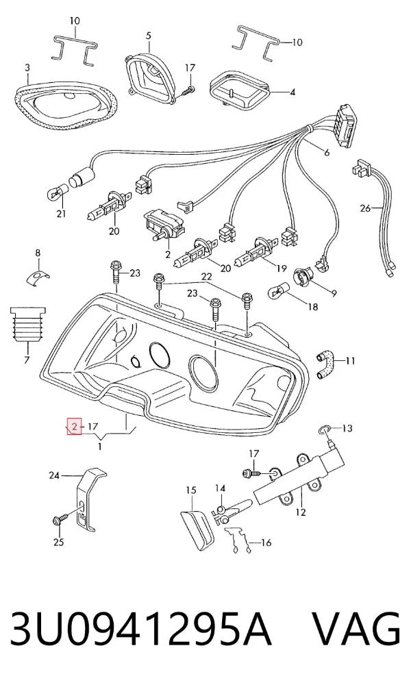 Motor regulador de faros 3U0941295A VAG