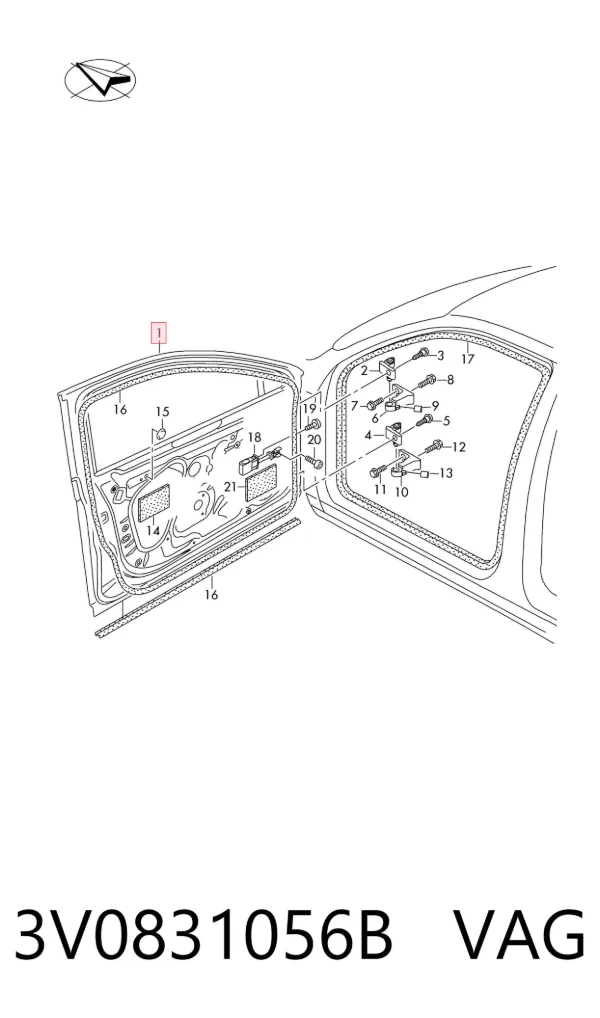 Puerta delantera derecha 3V0831056B VAG