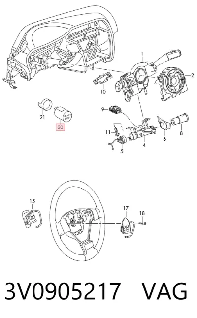 Botón de arranque del motor VAG 3V0905217