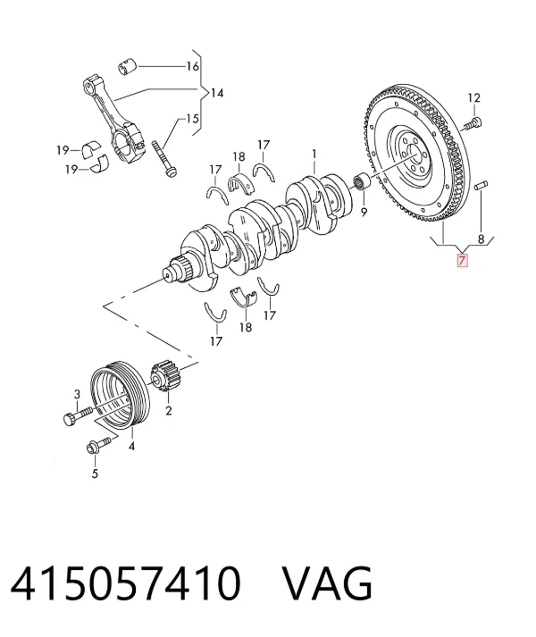 Volante motor 415057410 VAG