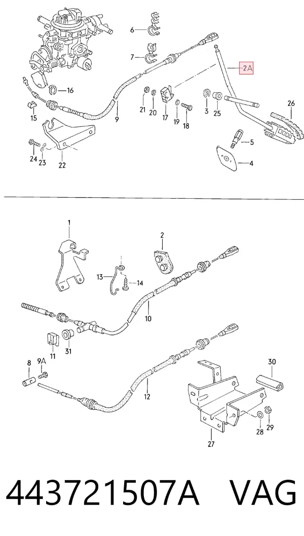 Pedal del acelerador 443721507A VAG