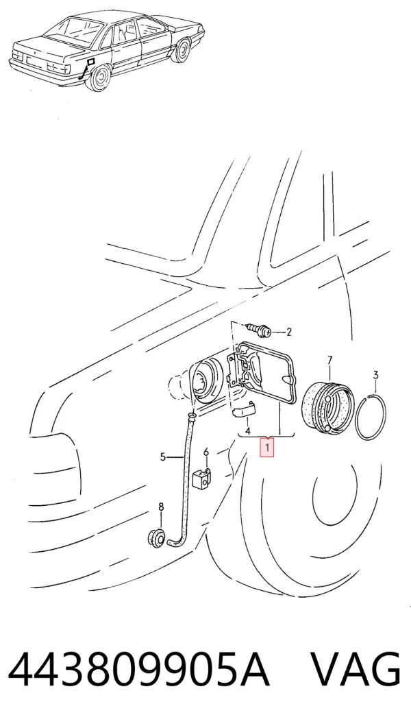 Tapa de la gasolina Audi 100 C3