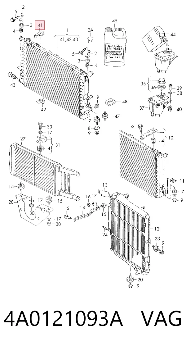Soporte del filtro de aire 4A0121093A VAG