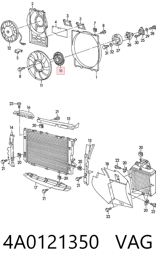 Embrague viscoso de ventilador 4A0121350 VAG