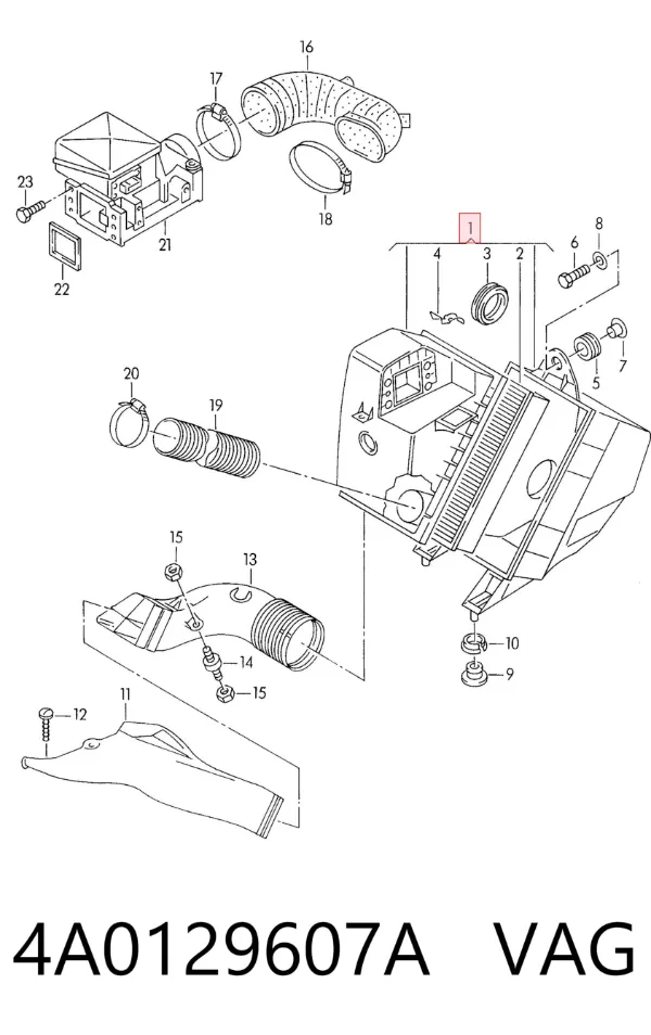 Caja del filtro de aire 4A0129607A VAG