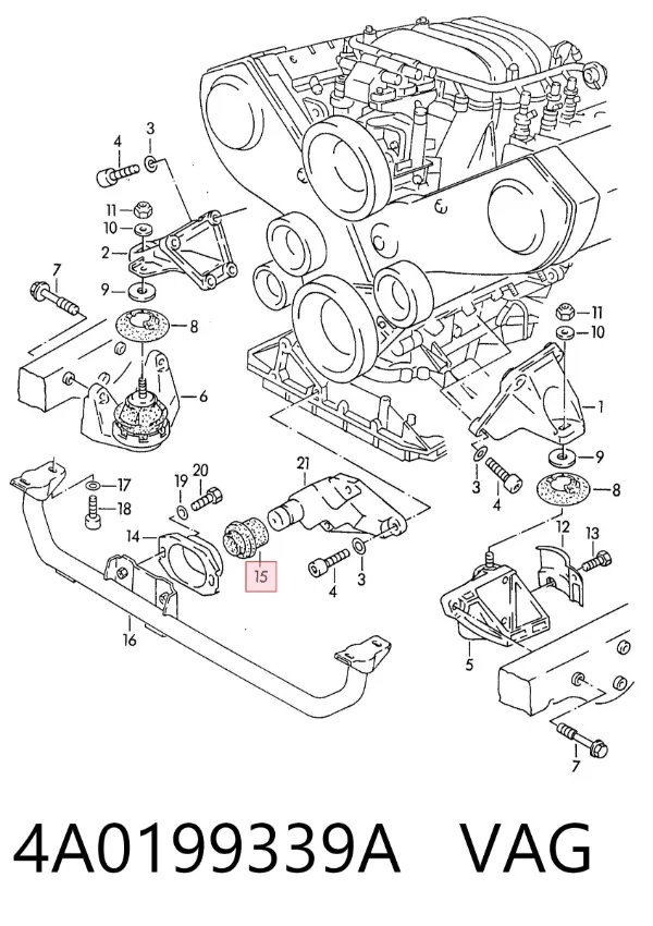 Soporte de motor delantero 4A0199339A VAG
