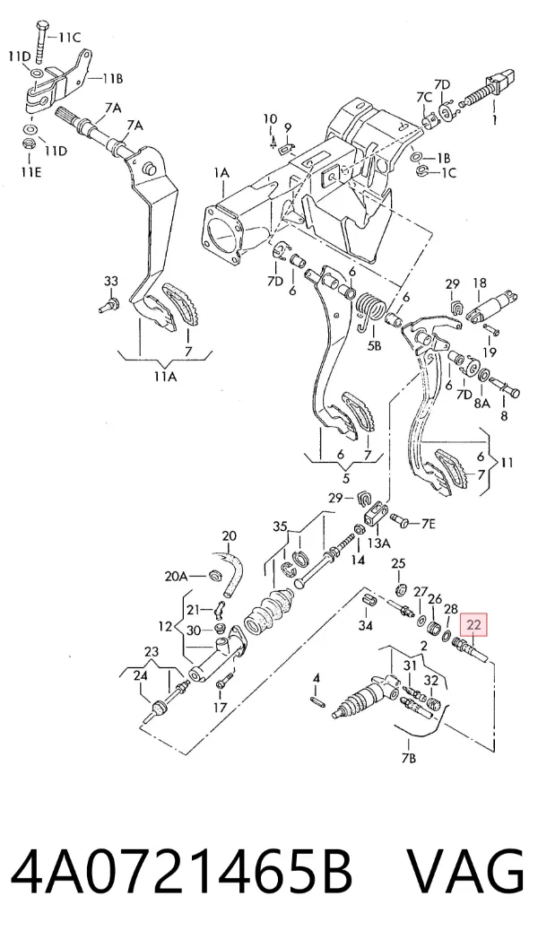 Latiguillo de embrague Audi A6 C4