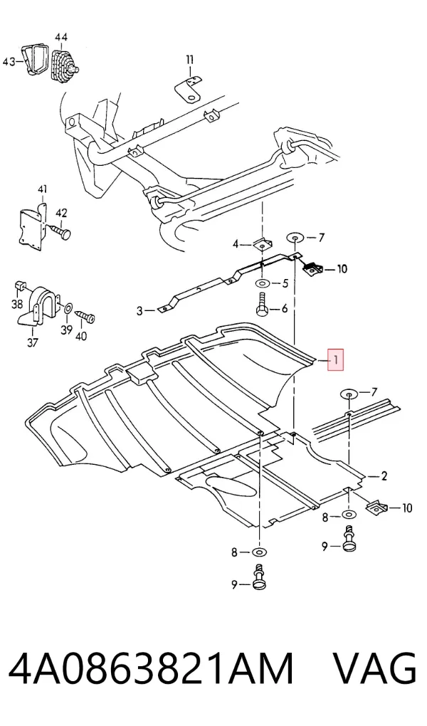 Protección motor / empotramiento 4A0863821AM VAG
