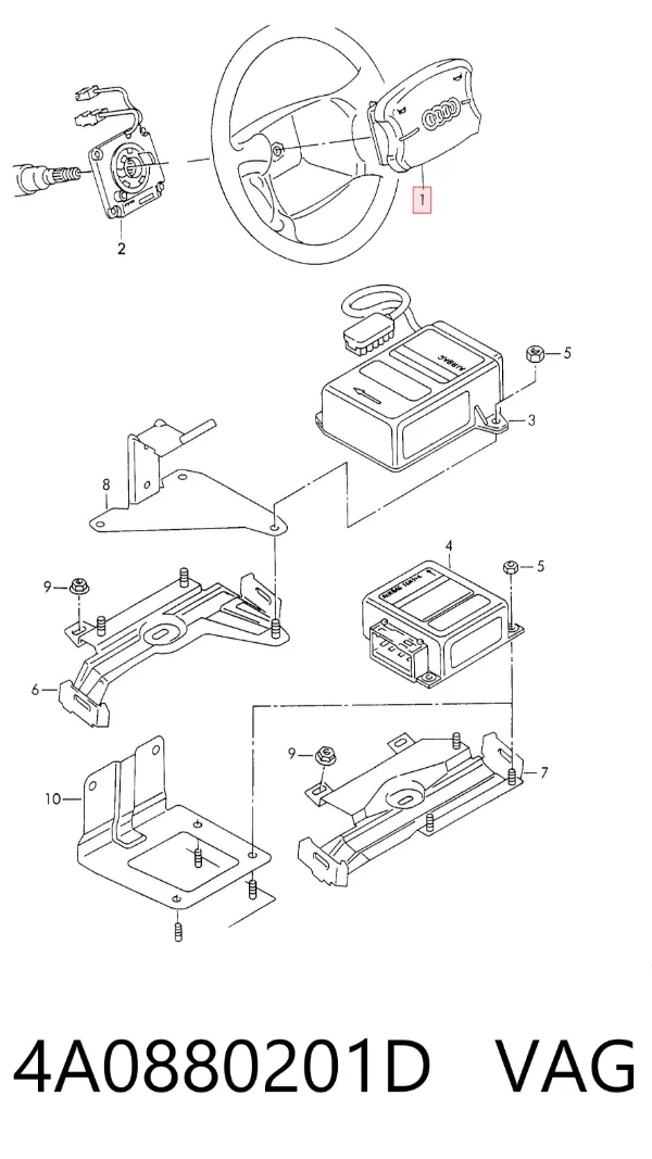 Airbag de volante 4A0880201D VAG
