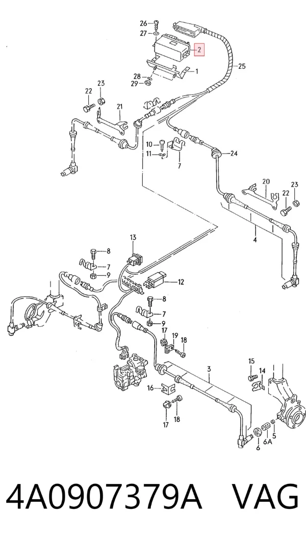 Módulo de control ABS 4A0907379A VAG