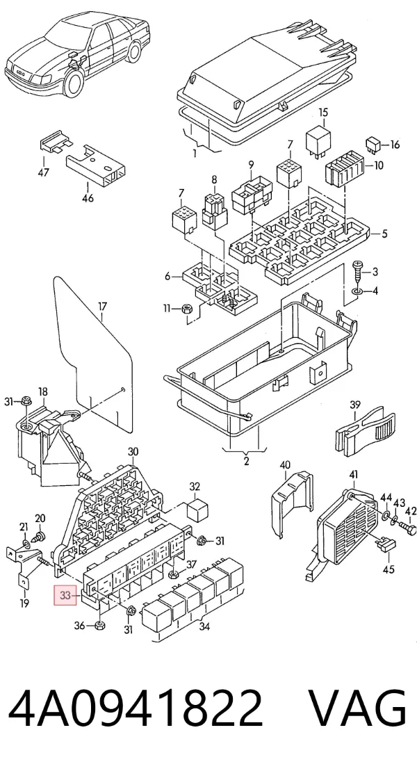 Caja de fusibles 4A0941822 VAG