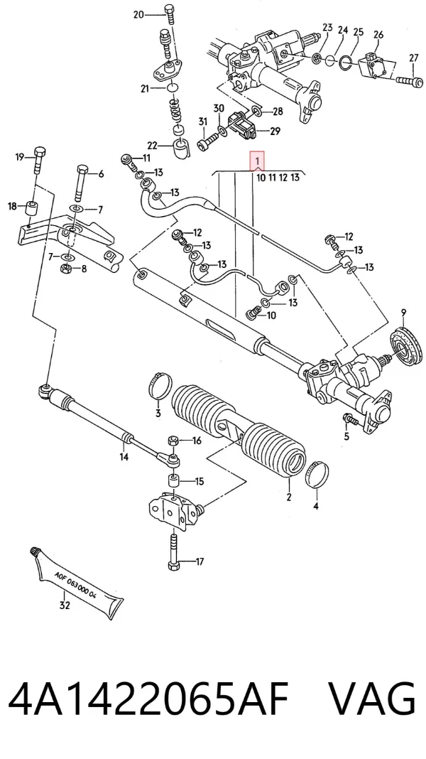 Cremallera de dirección 4A1422065AF VAG