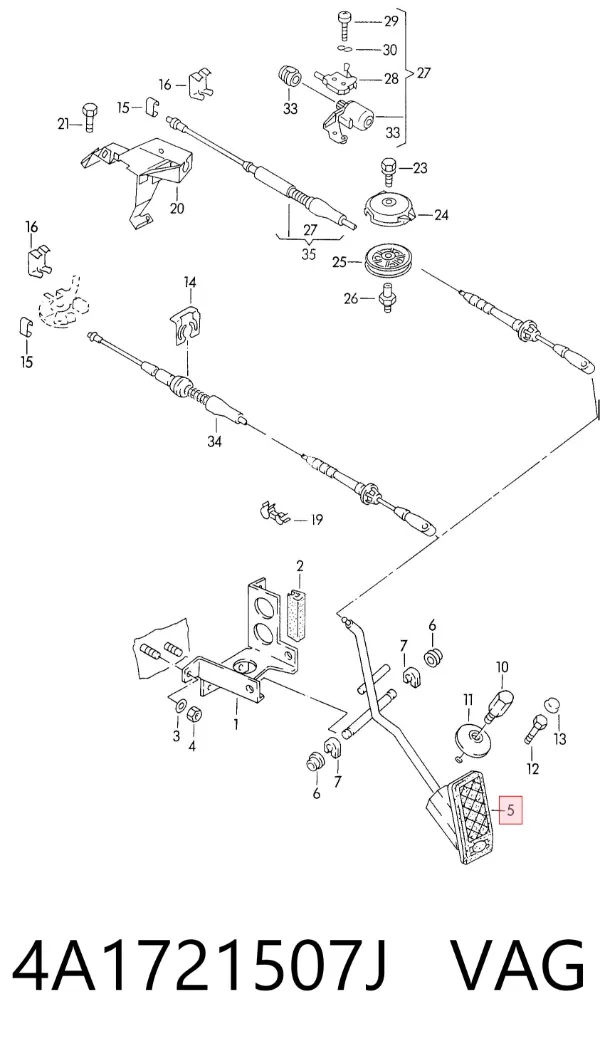 Pedal del acelerador 4A1721507J VAG