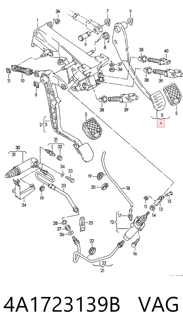 Pedal de freno 4A1723139B VAG
