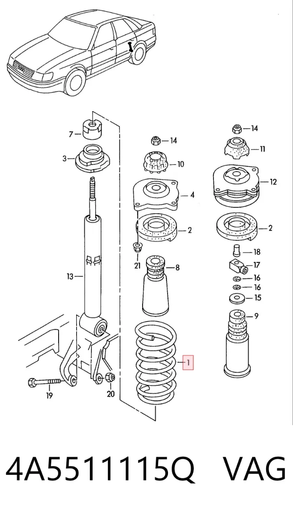 Muelle 4A5511115Q VAG