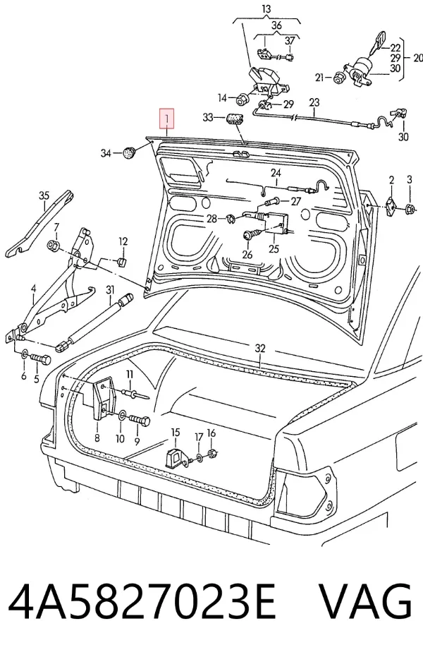 Tapa maletero 4A5827023E VAG