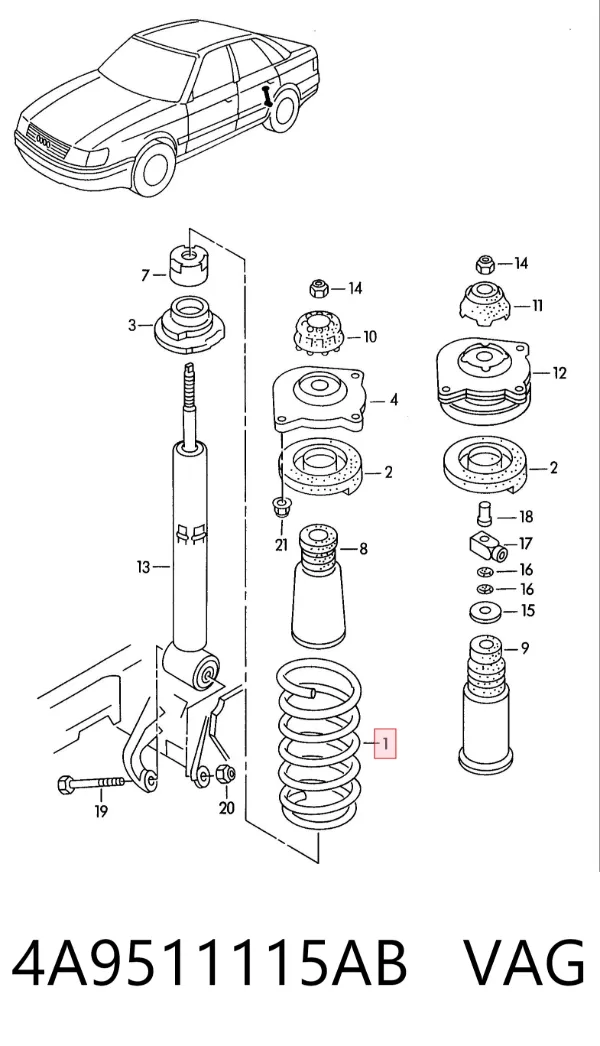 Muelle 4A9511115AB VAG