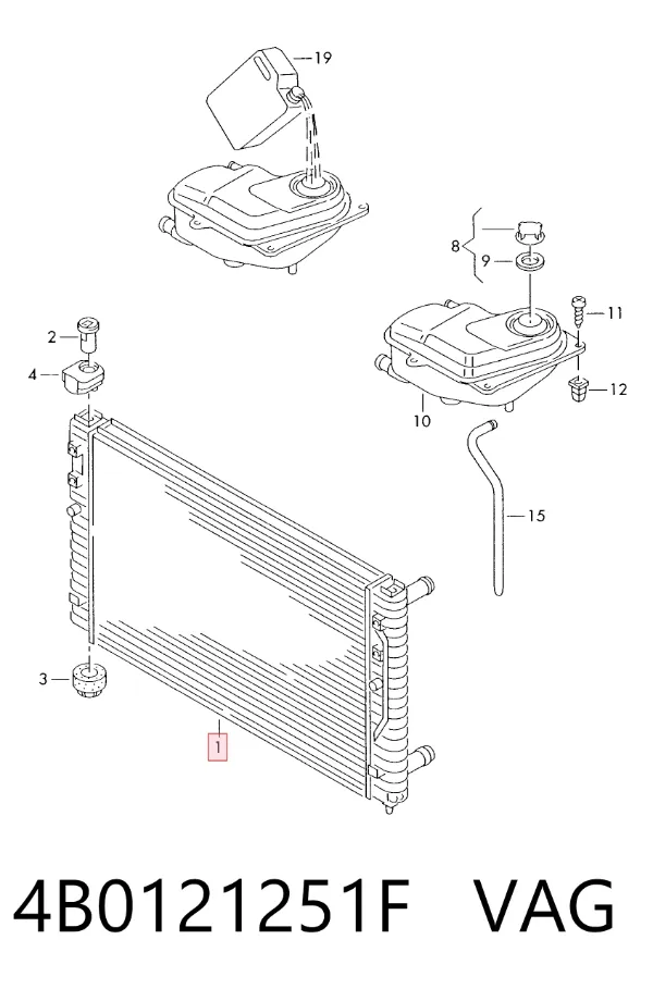 Radiador 4B0121251F VAG