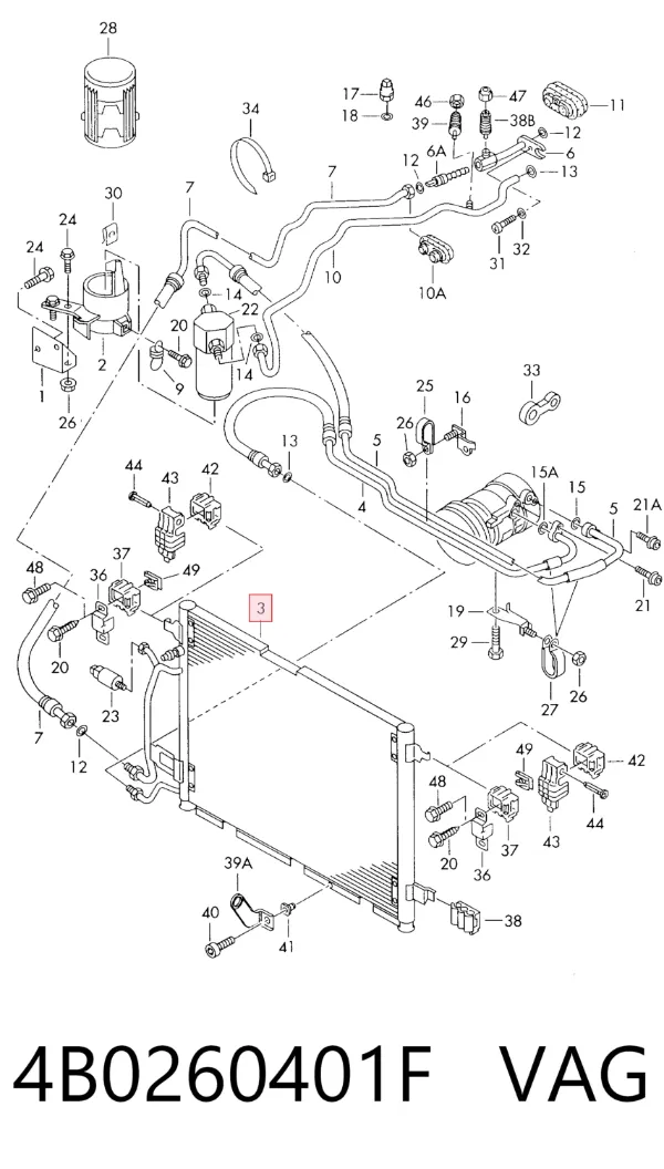 Condensador aire acondicionado 4B0260401F VAG