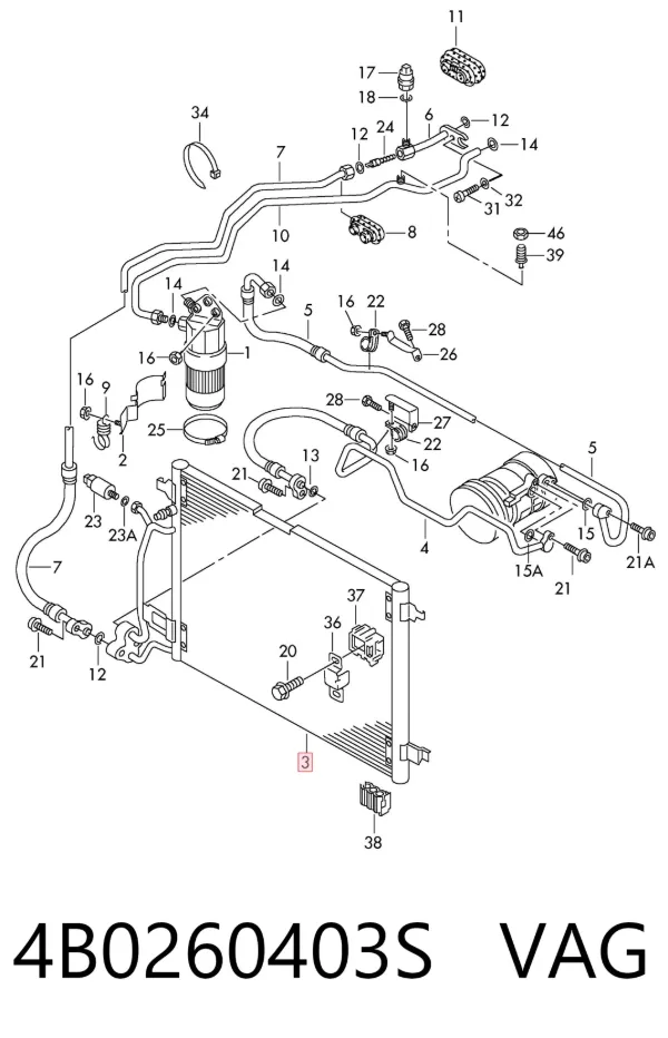 Condensador aire acondicionado 4B0260403S VAG