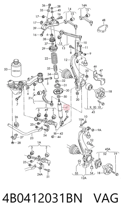 Amortiguador delantero VAG 4B0412031BN