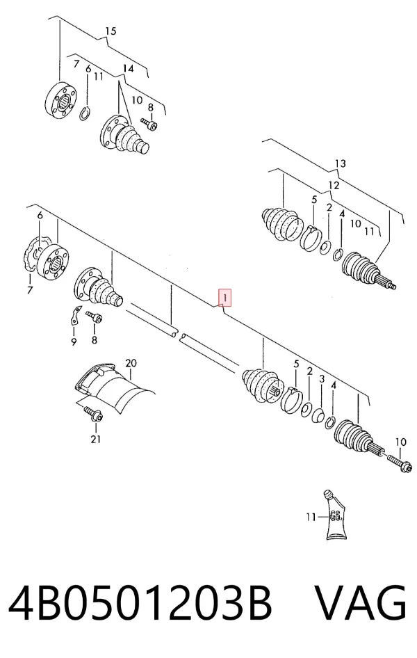Semieje 4B0501203B VAG