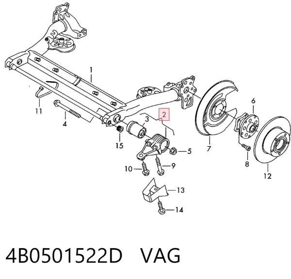 Soporte de viga trasera 4B0501522D VAG