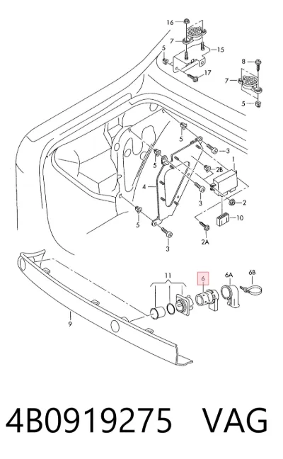 Sensor de aparcamiento trasero VAG 4B0919275