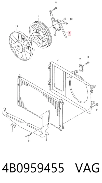 Ventilador eléctrico de refrigeración completo (motor y hélice) VAG 4B0959455