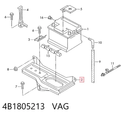 Bandeja de la batería VAG 4B1805213