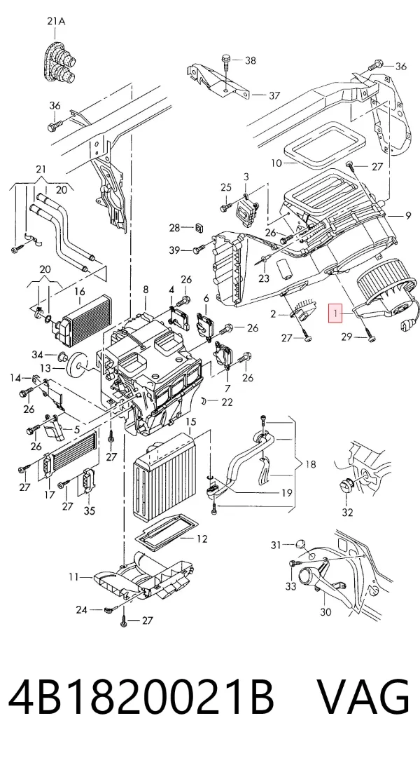Ventilador habitáculo 4B1820021B VAG