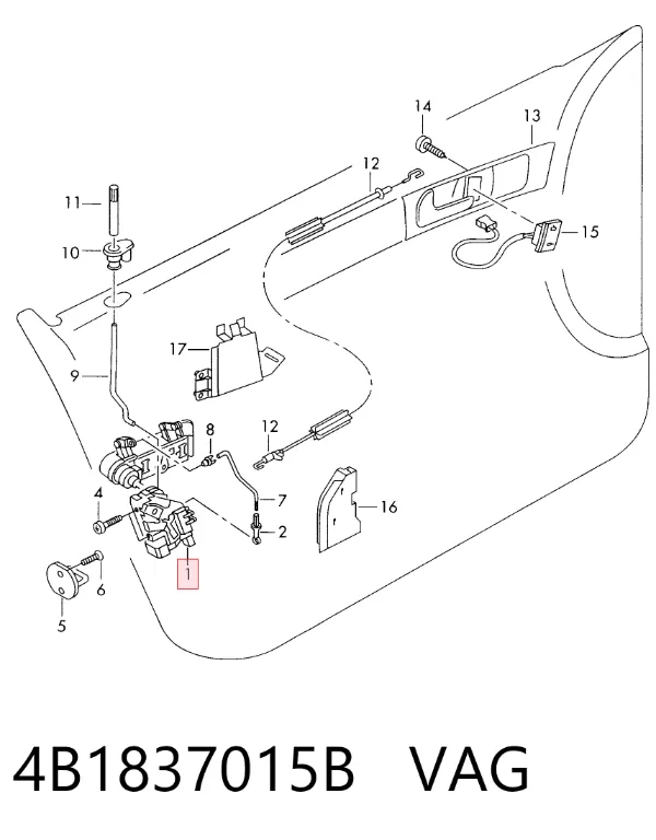 Cerradura 4B1837015B VAG