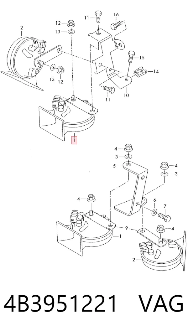 Claxon 4B3951221 VAG