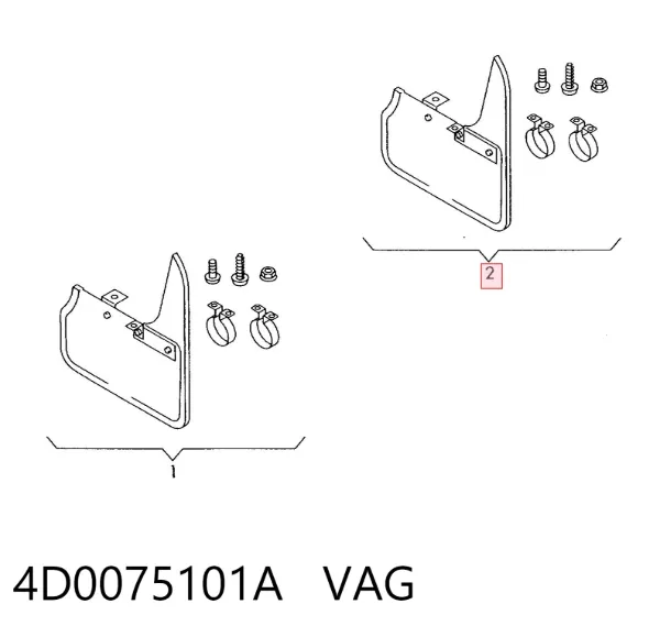 Faldillas guardabarros traseros 4D0075101A VAG