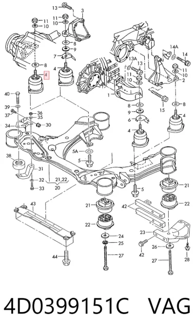 Soporte de transmisión (soporte de caja de cambios) VAG 4D0399151C