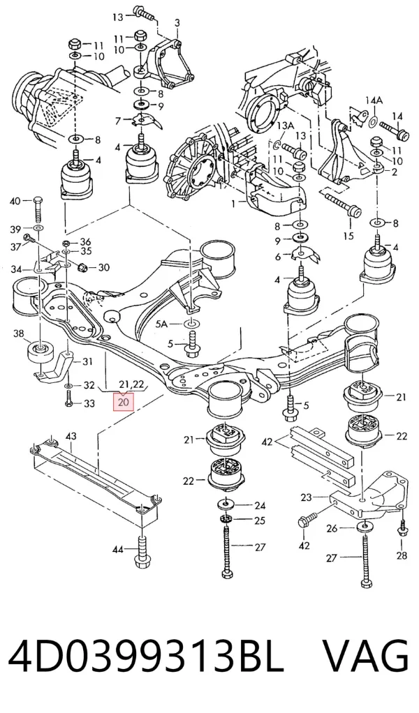 Puente delantero Audi A8 D2