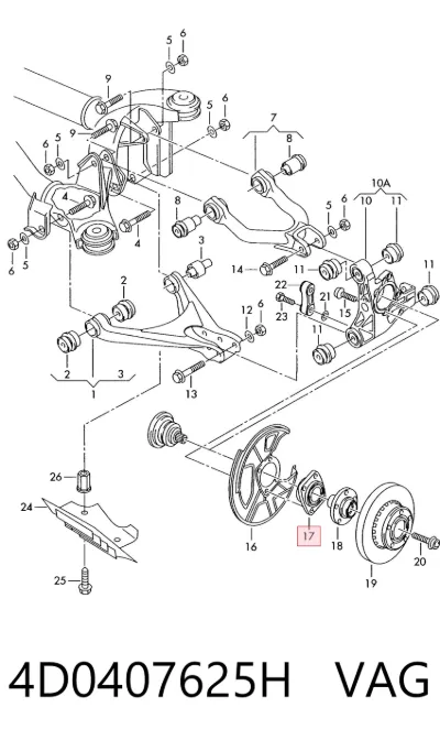 Cojinete de cubo delantero/trasero VAG 4D0407625H