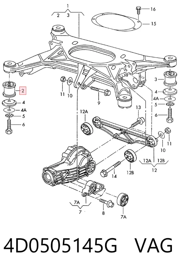 Silentblock trasero Audi A8 D2
