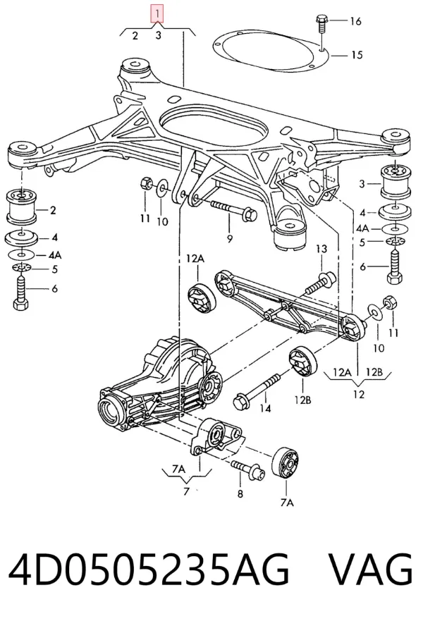 Puente trasero Audi A8 D2