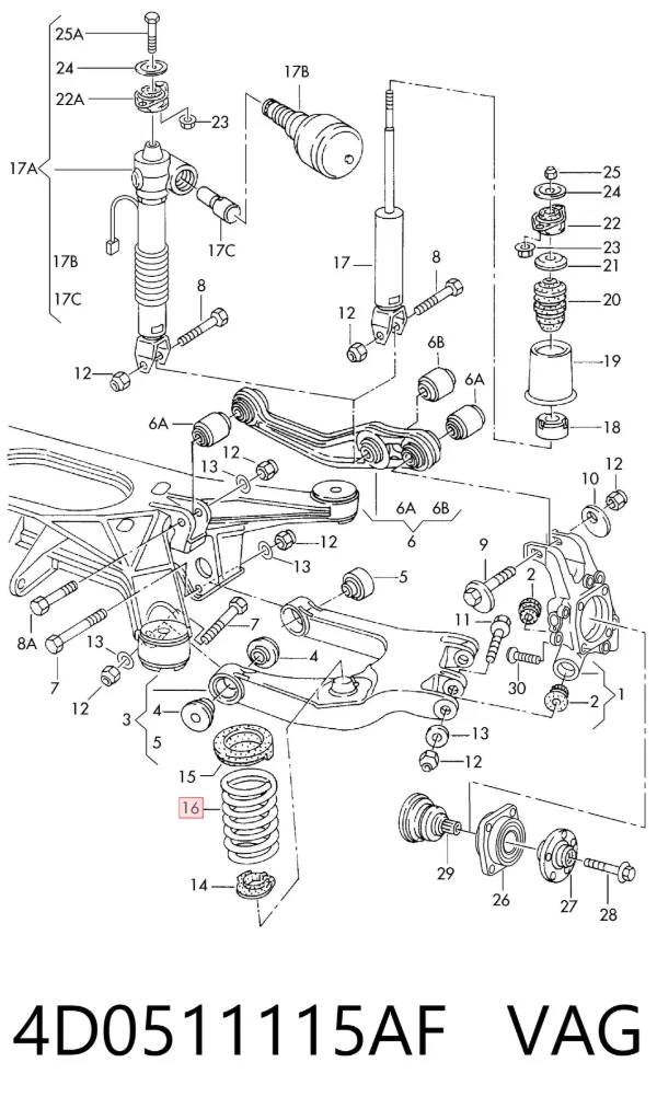 Muelle 4D0511115AF VAG
