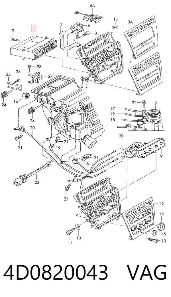 Unidad de control aire acondicionado Audi A8 D2