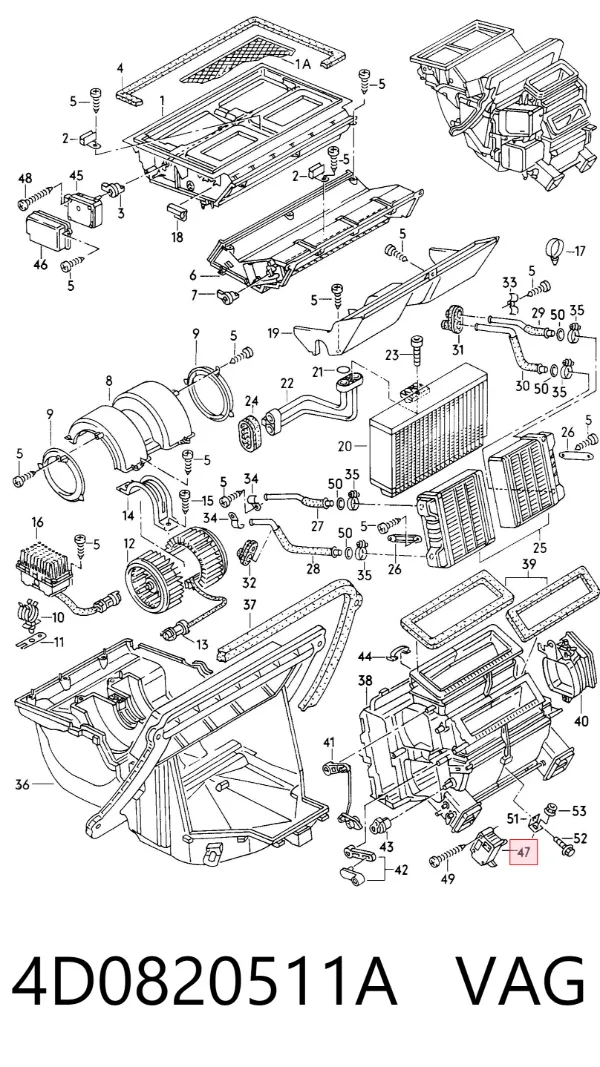 Actuador de compuerta de la calefacción 4D0820511A VAG