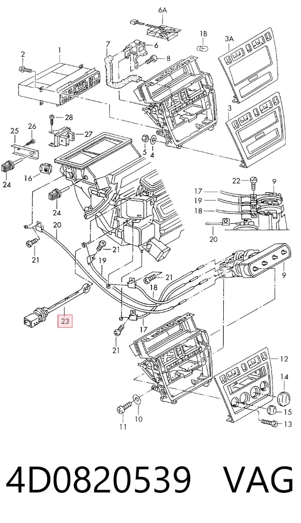 Sensor de la temperatura interior 4D0820539 VAG