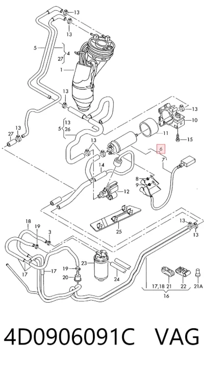 Bomba de combustible eléctrica sumergible VAG 4D0906091C