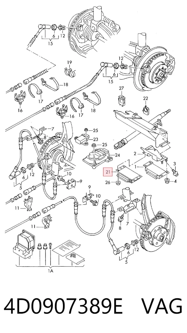 Módulo de control de ESP 4D0907389E VAG