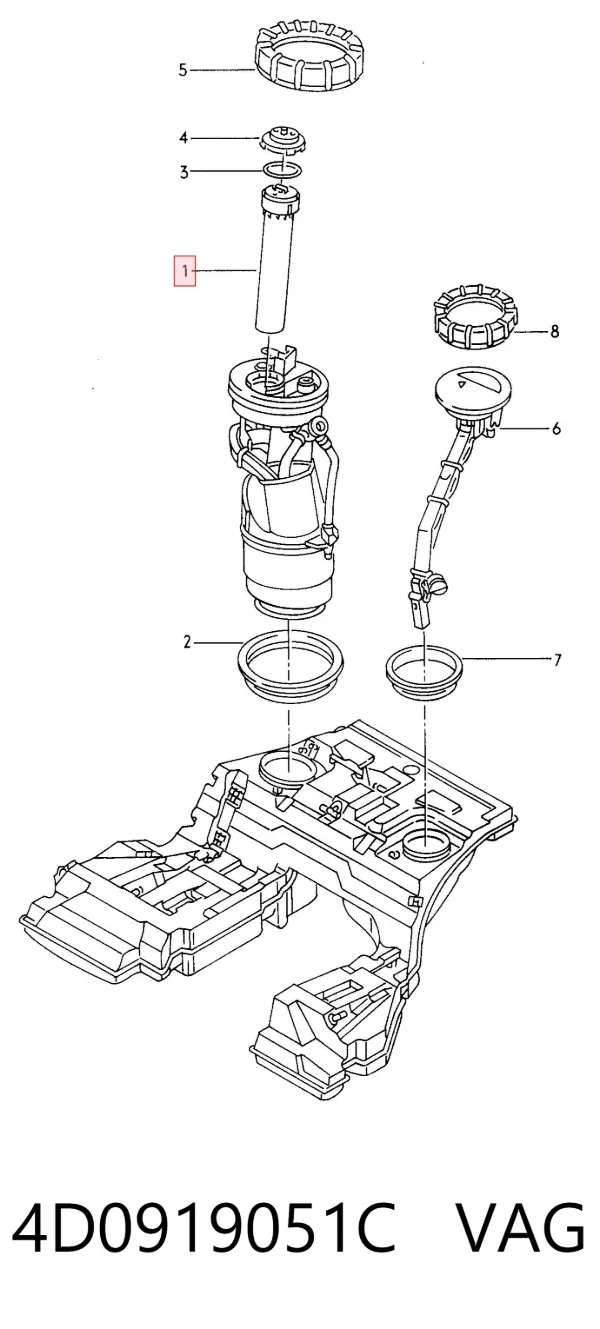 Sensor de nivel de combustible derecho 4D0919051C VAG