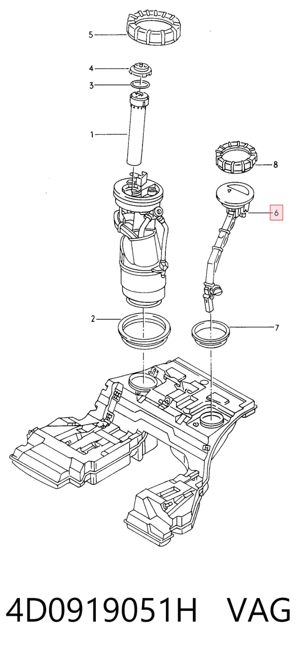 Sensor de nivel de combustible izquierdo 4D0919051H VAG