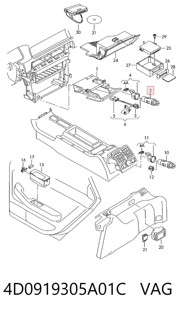 Mechero de coche Audi 80 B3